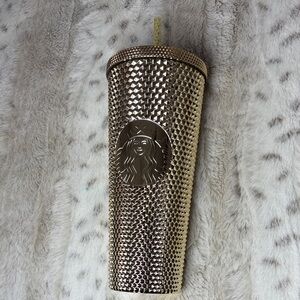 Starbucks Metallic Gold Studded Tumbler